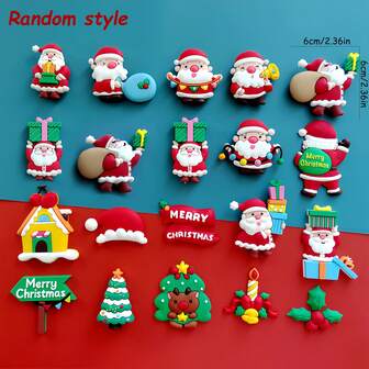 3 件/9 件/18 件随机风格圣诞主题圣诞老人蛋糕装饰，适用于圣诞新年派对蛋糕甜点 DIY 装饰