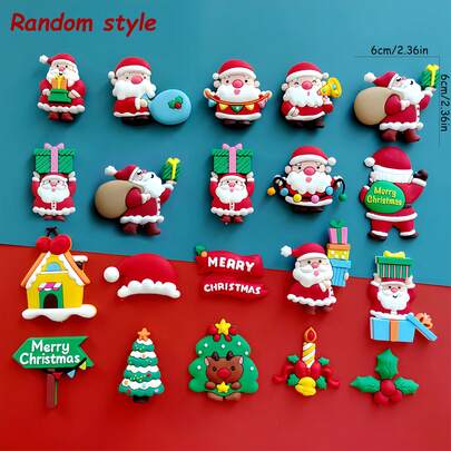 3 件/9 件/18 件随机风格圣诞主题圣诞老人蛋糕装饰，适用于圣诞新年派对蛋糕甜点 DIY 装饰
