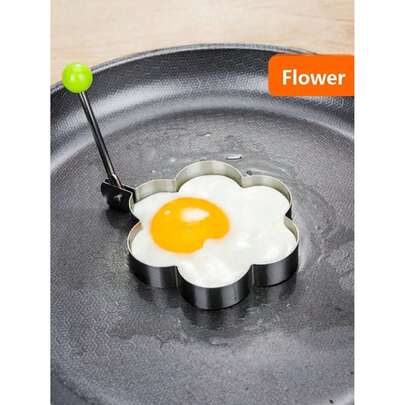 Bộ 4 khuôn bánh kếp hình trứng, 4 khuôn chiên hình trứng, hình tròn và hình trái tim với nhiều hình dạng khác nhau, Chảo rán bằng thép không gỉ Maijie, Dụng cụ nấu ăn, Phụ kiện nhà bếp, Dụng cụ nhỏ, Khuôn chiên