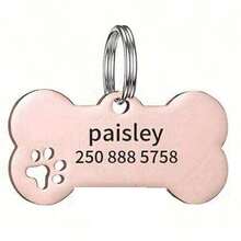 Etiqueta de identificación de mascota personalizada con brillo, colgante con forma de hueso con nombre de mascota grabado personalizado, accesorio para collar de gato/perro, regalo perfecto para prevenir la pérdida de mascotas, se puede colgar en el collar, de moda, vintage, minimalista, lindo, colorido, único, decoración navideña personalizada, etiqueta de identificación/nombre de perro personalizada, coleccionable - Multicolor - Ver 21