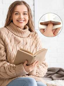 1pc Thumb Clip Book Page Holder, Reading Aid, Thumb Clip Book Page Holder And Bookmark, Coffee Companion, Thumb Press Bookmark, Thumb Press Book Page Holder, Reading Assistant, Reading Aid, Student Book Accessories, Extender, Convenient Bookmark, Reading Aid, Student Book Accessories, Book Opener, Convenient Bookmark, Thumb Reading - Multicolor - View 7