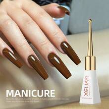 XEIJAYI 1Pc Long-Lasting Brown Gel Nail Polish Uv/Led Soak Off Gel Nail Polish For Nail Art Diy Salon Home Holiday Gift For Women Nail Art Manicure Diy Salon Nails - 棕色 - 查看 8