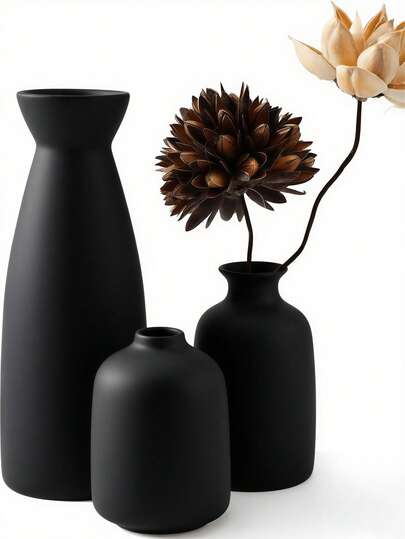 Piece/Black Vase Set 3/1 ative Small Vases, Moderne Bohemian Rural Home ation Creative St Table, Bookshelf, Entrance Vintage Mor Craft Display On TV Cabinet, Zachte ation, Beige Vases Bloemen s, Birthday, Graduation. Room Flower Glass view 3