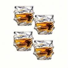 Bộ 6 ly thủy tinh cao cấp, sang trọng, họa tiết dập nổi, thích hợp dùng cho rượu whisky, cocktail Bourbon, espresso, tequila, nước soda. Hoàn hảo cho gia đình, quán bar, tiệc tùng, quà tặng cho nam giới, quà tặng Ngày của Cha. Dung tích 340ml/11.6oz. - trong suốt - Xem 7