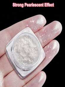 2 盒珍珠白指甲闪光粉镀铬，Y2K 2 件月光白镀铬粉颜料，用于釉面甜甜圈美甲，月光粉镜面效果闪光 2 件眼影棒 DIY 指甲饰品指甲宝石美甲用品 - 彩色 - 查看 5