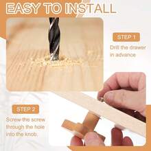 1/2 件心形木质旋钮单孔榉木把手木质橱柜把手抽屉柜把手带螺丝和膨胀管 - 愛心款 - 查看 5