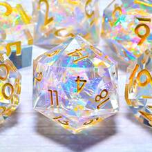 7 Piece Resin Dice Set, Suitable For Christmas Thanksgiving Gift Supplies Decoration Ramadan And Easter Board Game Desktop Dice, Hand Role-Playing Polyhedral Dice, RPG Dice Birthday Gift Holiday Party