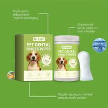 Pet Dental Cleaning Wipes, Gentle Teeth Care Finger Wipes For Cats And Dogs - Multicolor - View 7