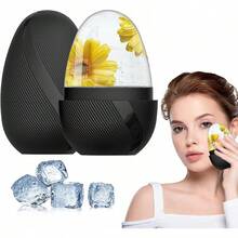 Rodillo de Hielo para Cara y Ojos, Hielo para Masaje Facial Reutilizable, Masajeador de Hielo Facial para Mejora La Piel Opaca/Piel Firme/Elimina la Hinchazón de Los Ojos/Elimina Las Ojeras (Negro) - Negro - Ver 3