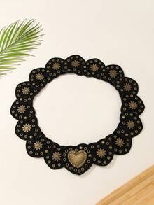 1 pieza Nueva Parte Superior Corta Vintage Chic con Decoración de Remaches en Estilo Punk Distressed Y2K, Adecuada para Combinar con Faldas