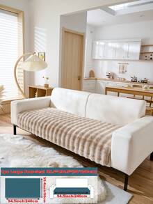 1 Pc Fashionable Rabbit Fur Soft Sofa Cushion, Luxurious Minimalist Sofa Seat Cover, Decorative, Protective, Anti-Slip, Anti-Dust, Anti-Cat Scratching, Suitable For Living Room, Bedroom, Study, Office