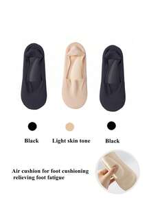 1/3 Pairs Of Business And Leisure Women Wear Socks With High Heels, Breathable Invisible Socks, Women's Boat Socks That Do Not Fall Off The Heel, And Socks That Relieve Foot Fatigue.Large Socks - Multicolor - View 25