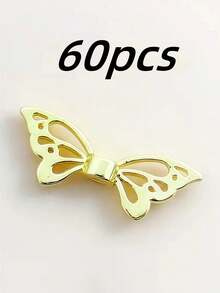 60个20毫米合金蝴蝶翅膀珠宝制作垫片。珠宝框架垫珠。珠宝DIY，珠宝DIY配件。适用于耳环、项链、手链、手机壳、护身符、钥匙扣装饰。汽车流苏吊坠装饰。 - 彩色 - 查看 10