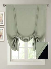 1pc New Beige Linen Pole Bag Design Sheer Curtain, Suitable For Villa, Balcony, Living Room, Bedroom, 160g/Sqm Premium Sheer Curtain - Multicolor - View 13