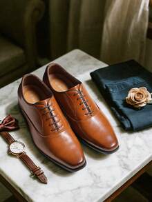 Men's Oxfords Dress Shoes For Bussiness  Wedding Classic & Formal Valentine's Day & Father's Day Gifts  Brown Shoes - 棕色 - 查看 2