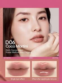 MISTINE Double Ended Lip Gloss 1.5g+1.5g Color Holding Lip Glaze Hydrating Lip Jelly Long Lasting Lipstick Lip Tint D06 Limited Edition