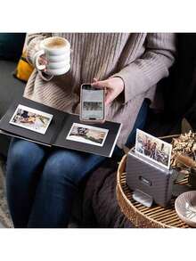 FujiFilm Link WIDE Mobiler Fotodrucker (inkl. 20 Blatt Fotopapier) Tragbarer Großformat-Polaroid-Fotodruck Bluetooth-Konnektivität Intelligente Bearbeitung Ideales Geschenk