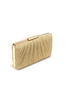 Thời trang màu hồng lấp lánh nhẫn ngón tay phụ nữ túi buổi tối kim cương kim loại sang trọng túi cầm tay dự tiệc nhún bèo thường ngày đám cưới túi xách chuỗi - Vàng - Xem 4