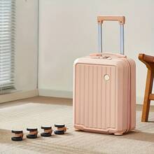 New Lightweight 14-Inch Carry-On Trolley Suitcase, High-Quality Small Travel Luggage With Removable Wheels, Password Lock, Phone Holder, Cup Holder, Multi-Function, High Load-Bearing Capacity, Suitable For Outdoor Travel