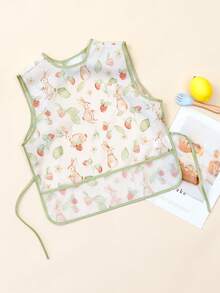 1 Stück Baby Fütterungslätzchen mit Krümelklappe, einstellbares wasserdichtes ärmelloses Zahnen Lätzchen Set, Kleinkind Säugling Andenken Geschenk für Babyparty, 6-24 Monate