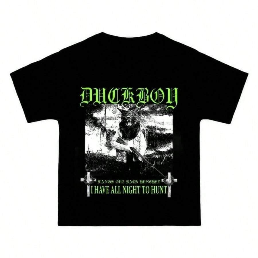 2025  Duckboy Ruby Rougarou T-Shirt G59 Greyday Tour Grey Fivenine Unisex Cotton Shirt - 黑色 - 查看 1