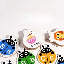 [瓢虫游戏] 教育瓢虫字母配对游戏 | 单词配对活动卡和认知学习棋盘游戏 - 开发儿童脑力和早期学习能力，节日礼物 - 彩色 - 查看 6