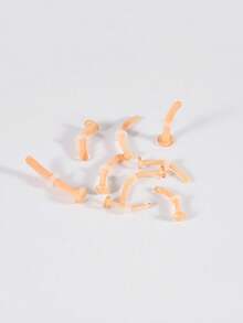 1件装 玻璃肤色鼻钉 直型/弯型 肤色鼻骨环固定器 耳环 身体穿刺饰品 - 膚色 - 查看 4