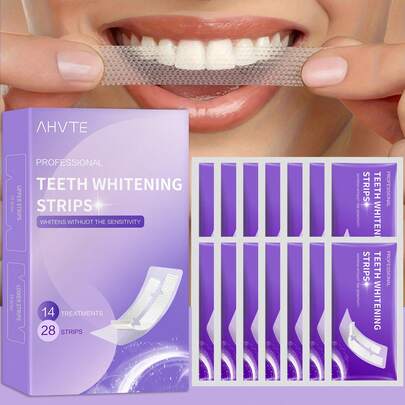 14 Pairs Teeth Whitening Strips, Deep Cleaning Teeth Strips For Daily Oral Care, Improve Yellow Teeth, Mint Flavor