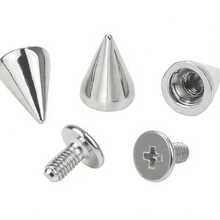 50/100/200pcs Punk Rivets, Cool Clothing, Bag, Hat DIY Crafting Cone Studs, Punk Style Rivet Accessories Screw Seats, Suitable For DIY Leather Crafts - 7mmx9.5mm Bullet Cone Studs And Metal Rivets - Multicolor - View 9