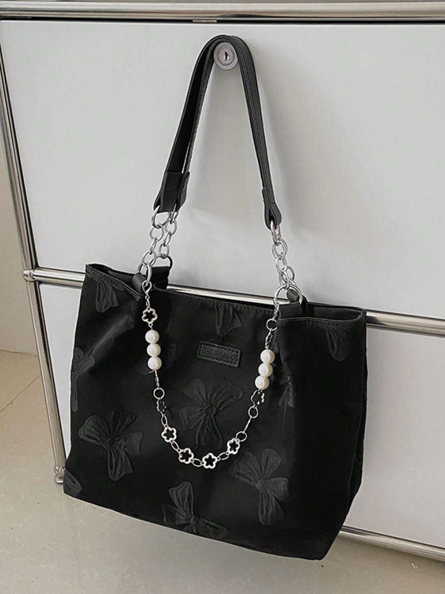 女士花卉布艺托特包，大容量通勤包，时尚百搭必备