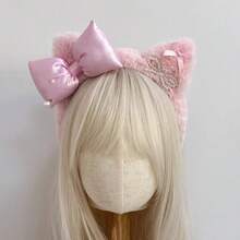 Tom's Cat Ear Plush Headband, S Casual Photo Hair Accessories, Headband With Bow, Polyester Fiber, Suitable For All Seasons Valentines,Hairband,Hair Hoop Headbands ,Gifts Head Accessories - Multicolor - View 23