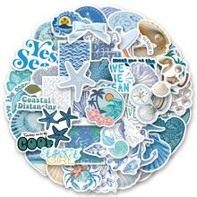 60 件沿海孙女贴纸乙烯基美学贴纸适用于剪贴簿、日记、笔记本电脑、保险杠、滑板、水瓶、电脑、电话、卡通、安全帽、汽车贴纸和贴花