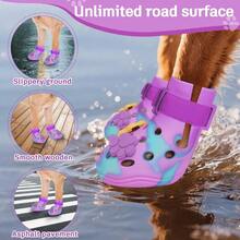Dog Shoes For Hot Pavement NonSlip Dog Boots For Small Medium Large Dogs Adjustable Straps Paw Protectors Easy On Off Purple M - Màu tím - Xem 6