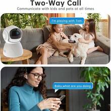 3MP 室内安全摄像头、WiFi 2.4GHz 5GHz 平移/倾斜、带移动应用程序的宠物摄像头、360° 无线摄像头，用于家庭安全，带运动检测、双向音频、警报、1080P WiFi 无线安全摄像头、2.4G WiFi 半球摄像机、婴儿监视器宠物摄像头，带视频播放功能、最大 256GB 安全摄像头 SD 卡、云/卡存储