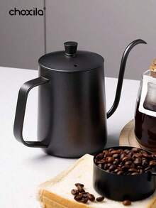 choxila 1pc Black Stainless Steel Coffee Pot, Pour-Over Coffee-Specific Kettle, Espresso Tool, Teapot, Water Kettle, 350ml/12oz & 600ml/20oz, Suitable For Daily Use, Saudi National Day Gifts, Courtyards And Coffee Shops - Coffee Maker - View 5