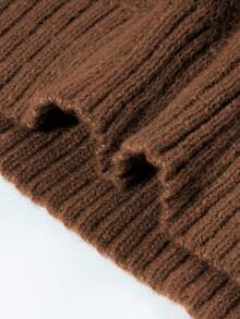 ANDREILEE Men's Slim Fit Streetwear Solid Color Long Sleeve Sweater, Casual Crew Neck Lightweight Pullover Knitted Top, Suitable For Spring, Autumn And Winter - Brown - View 8