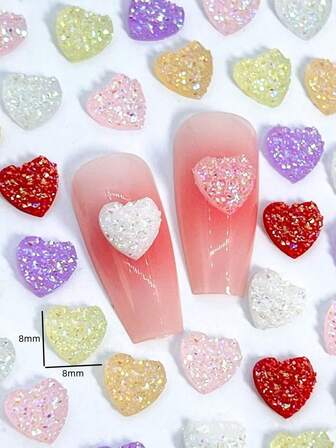 200 颗 8 毫米混合矿物面心形水钻，适用于 DIY 珠宝、美甲和装饰 - 无香味