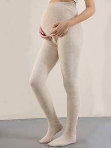 1 件孕妇紧身裤，300 克厚，薄款保暖孕妇连裤袜，春秋，孕妇腹部支撑无脚打底裤