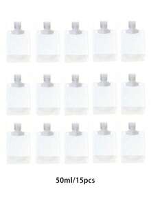 1/5/10/15PCS 1.01/1.69/3.38oz Portable Lotion Fluid Makeup Packaging Bag Cosmetic Shampoo Suction Bag Reusable Squeeze Stand Up Spout Pouch Refillable Empty Squeeze Pouch Travel Bottle - Multicolor - View 15