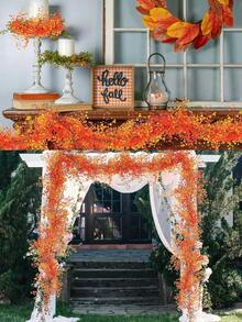 2/1pc 64.9in Artificial Fall Wreaths, Greenery Ivy Wreaths, Hanging Fake Plants & Ferns - Vibrant Autumn Hues, For Halloween Thanksgiving, Indoor Outdoor Home Garden Wedding Farmhouse, Mantel Table Centerpieces, Fall Halloween Home Room Decor, Room Decor, Home Decor, Birthday Decor, Party Decor, Wedding Decor, Wedding, Artificial Plants, Fall Decor