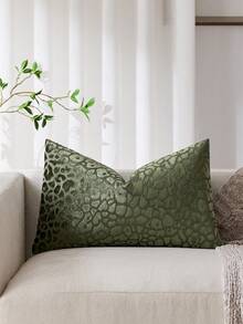 1 pieza (solo funda de almohada, sin relleno) Funda de almohada decorativa cuadrada de terciopelo jacquard con estampado de leopardo, adecuada para sofá, cama, dormitorio, vacaciones, fiestas, regalos, decoración del hogar, todo el año