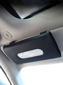 1pc Car Tissue Box, Sun Visor Backseat Hanging Leather Tissue Holder, Creative Car Interior Accessory (Tissue Not Included)