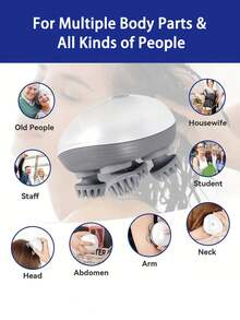 1 pièce Masseur électrique portatif rechargeable pour le cuir chevelu, fonction de vibration pour la relaxation, convient aux adultes et aux animaux de compagnie comme les chats et les chiens, 10 cadeaux de fête incluent la fête des mères, la fête des pères, etc.