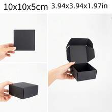 20个黑色纸板盒,小纸盒,飞机盒,迷你包装盒,手工皂包装,分隔盒,适用于小型企业包装,邮寄礼品盒,生日,婚礼,毕业典礼,圣诞节,情人节,多种尺寸可供选择 - 黑色 - 查看 12