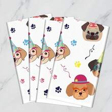 Paquete de 4 manteles Desechables de plástico con Hojas de eucalipto, 86.6 x 51.1 Pulgadas, para Shower,, hogar, cumpleaños,, decoración de Mesa - Perros - Ver 5