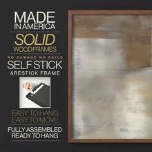 1pc Restickable Framed Modern Rustic Abstract Art Print, Wood Frame, Soft Geometric Shapes, Textured Brushwork, Contemporary Neutral Tones, Statement Wall Art Home Decor, Wall Art For Living Room, Entryway, Bedroom Art, Made In USA, Ready To Hang Art Prints - Brown - View 6