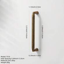 1 件复古铜 T 形圆线简约奢华家具把手、橱柜门拉手、抽屉旋钮、单孔，含安装螺丝 - 銅色 - 查看 18