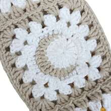 Handmade Crochet White  Moon And Sun Car Steering Wheel Covers Universal 14-15 Inch For Women And Men