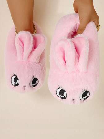 Autumn/Winter Cute Cartoon Rabbit Plush Thick Sole Couple Indoor Warm Slippers