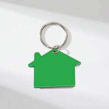 1pc Customized Geometric Simple Casual Iron Stainless Steel 4-Color Key Chain, Housewarming Gift For Friends And Family Moving To New Home - Multicolor - View 14